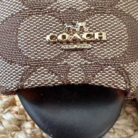 Coach FERRY Signature Platform Wedge Sandals 8.5