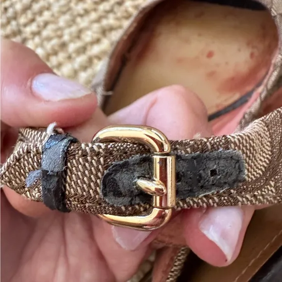 Coach FERRY Signature Platform Wedge Sandals 8.5