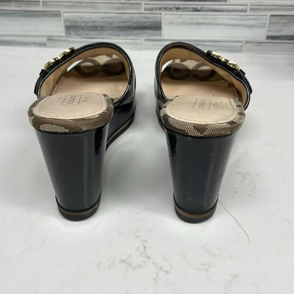 COACH Geri Canvas Wedge Sandals 🤎 Size 8