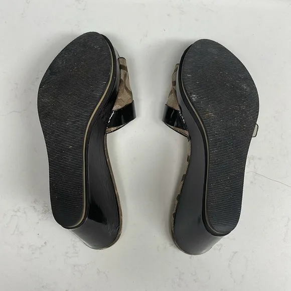 COACH Geri Canvas Wedge Sandals 🤎 Size 8