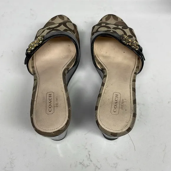 COACH Geri Canvas Wedge Sandals 🤎 Size 8