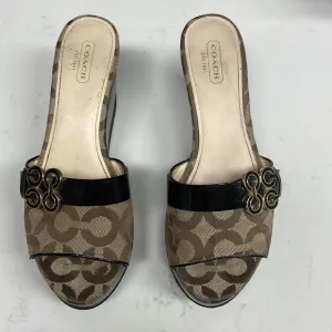 COACH Geri Canvas Wedge Sandals 🤎 Size 8