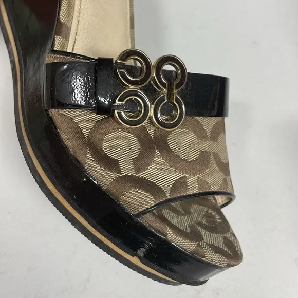 COACH Geri Canvas Wedge Sandals 🤎 Size 8