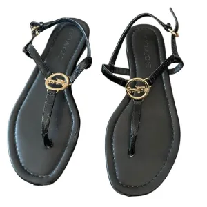Coach Jazmin Black Sandals Thong Strap Buckle Sandal
