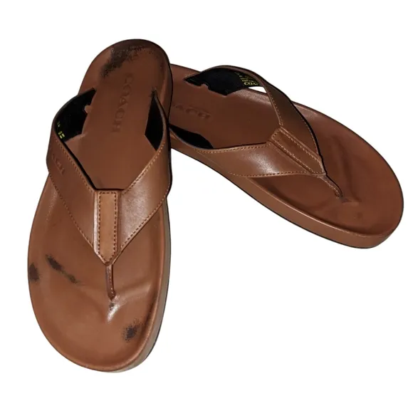 Coach Mens Brown Leather Sandals. G1442 Size 10.
