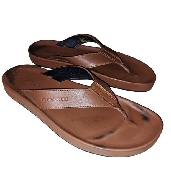 Coach Mens Brown Leather Sandals. G1442 Size 10.