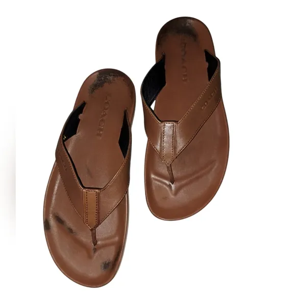 Coach Mens Brown Leather Sandals. G1442 Size 10.