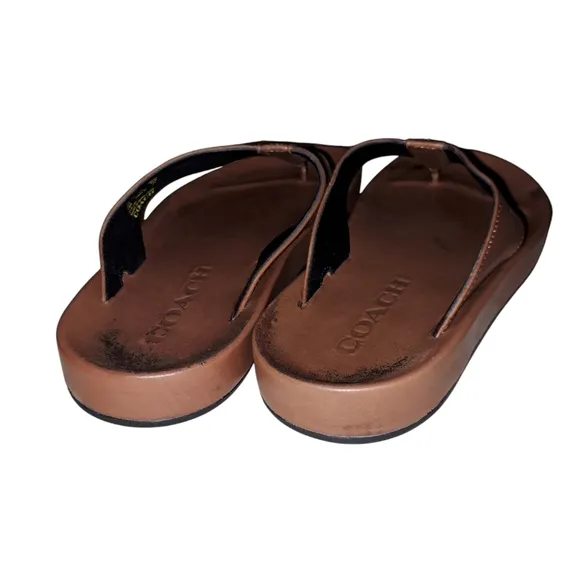 Coach Mens Brown Leather Sandals. G1442 Size 10.