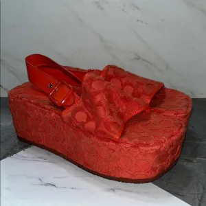 Coach noelle terrycloth platform sandal sz 8.5. (N21)