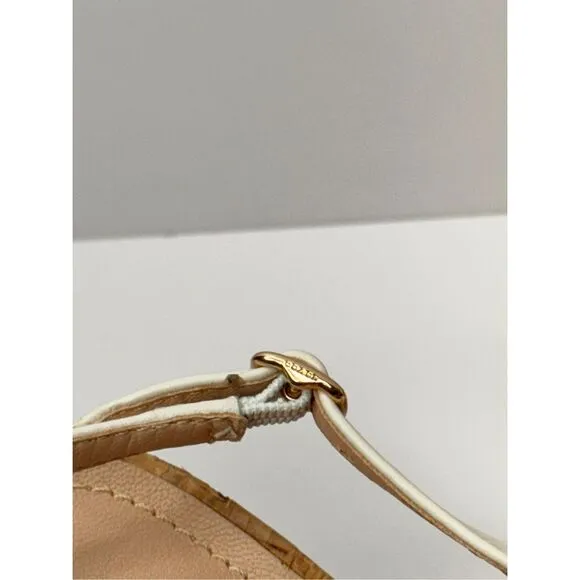 Coach Sandals Womens Size 11B White Leather Open Toe Kit Slingback Heels New