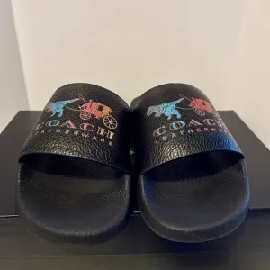 Coach Udele Sport Rexy Rainbow Slide Women's 8 B Black Ombre Glitter