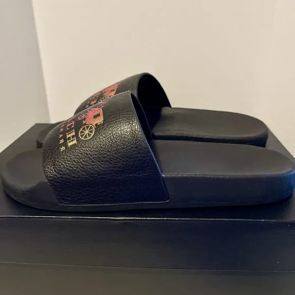 Coach Udele Sport Rexy Rainbow Slide Women's 8 B Black Ombre Glitter