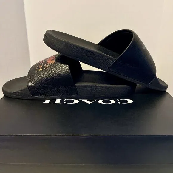 Coach Udele Sport Rexy Rainbow Slide Women's 8 B Black Ombre Glitter