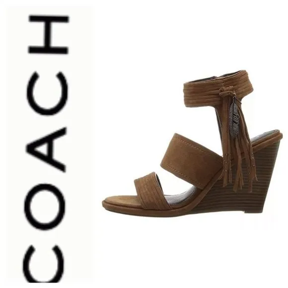 𝅺coach Wedge suede Sandals