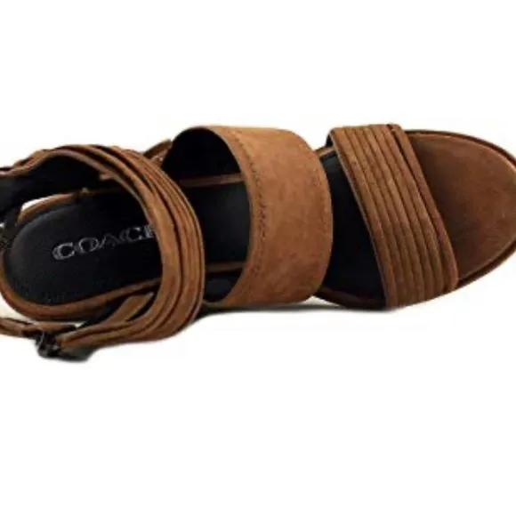 𝅺coach Wedge suede Sandals