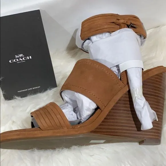 𝅺coach Wedge suede Sandals