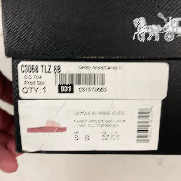 Coach Womens Ulyssa Pink Logo Flats Pool Slides Sandals Size 8 Slides