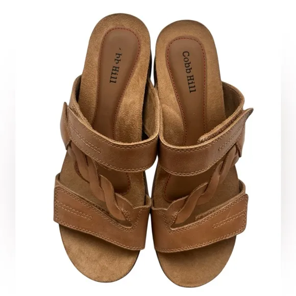 Cobb Hill May slide wedge leather sandals 7.5 NEW