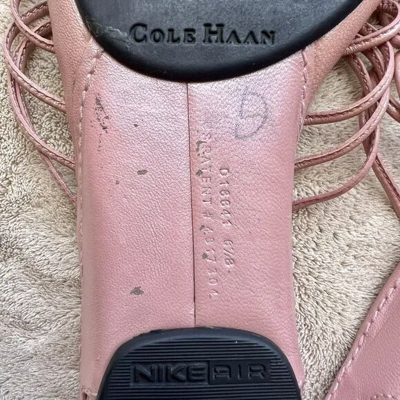 Cole Haan Camdyn Pearlized Pink Daisy Slide Flat Sandals w/ Toe Post Women’s 6.5