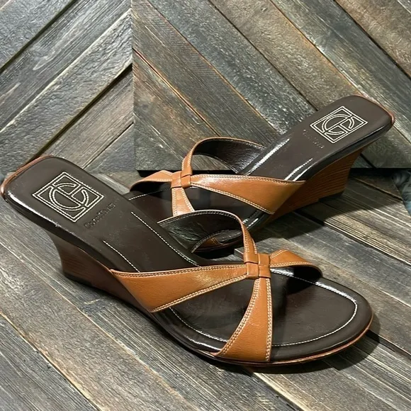 Cole Haan Carolina Strappy Wedge Sandals Mules Sz. 10
