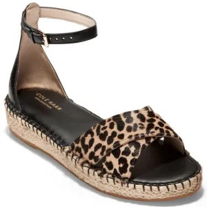 COLE HAAN CLOUDFEEL ESPADRILLE LEOPARD SANDALS