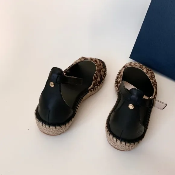 COLE HAAN CLOUDFEEL ESPADRILLE LEOPARD SANDALS