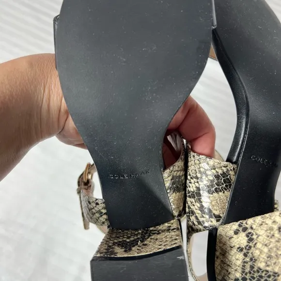 Cole Haan Elegant Black and Snake Print Women's Heels