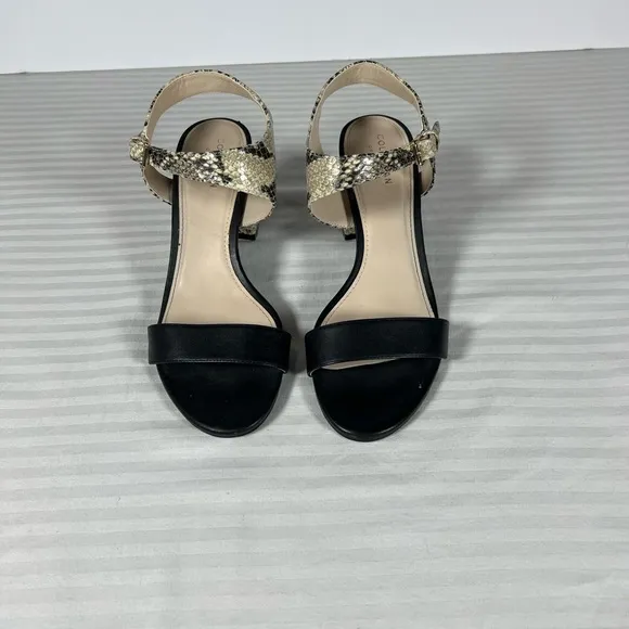 Cole Haan Elegant Black and Snake Print Women's Heels