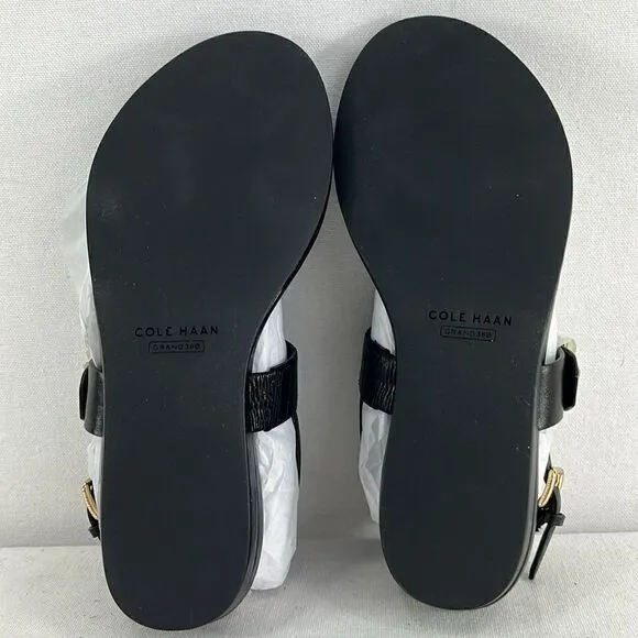 Cole Haan Francine Demi Sandals- Black Leagther- Size 5 B- NIB