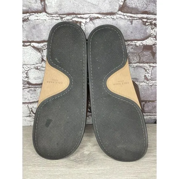COLE HAAN Grand Os Modern Classics Brown Leather Slides Sandals Men 12M US/45EU