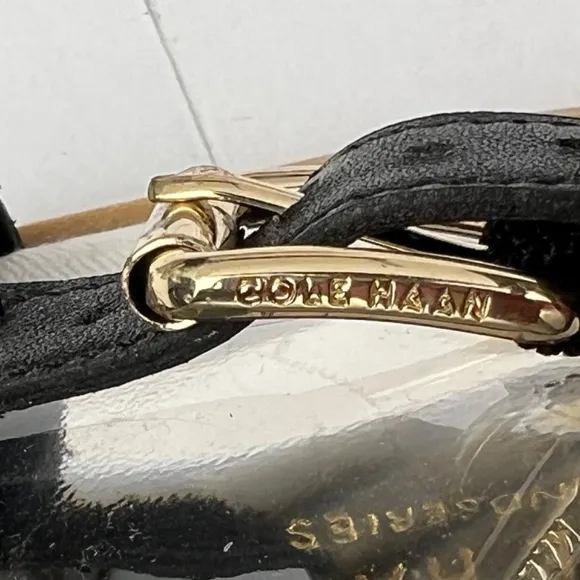 Cole Haan Grand Series Leather Mandy Thong Flat Sandals Women’s size 7.5 Black