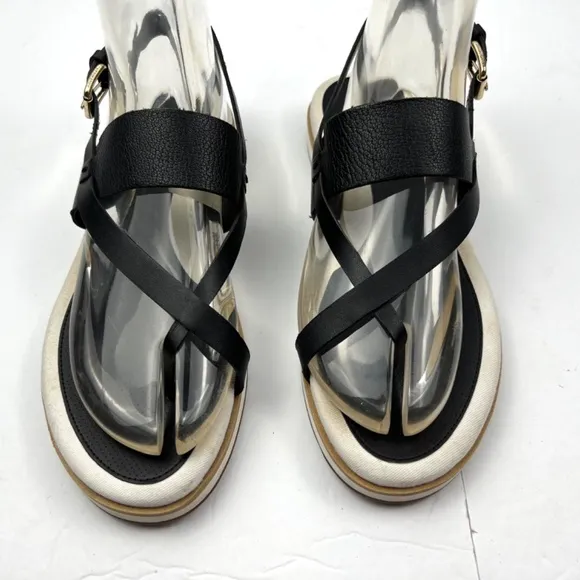 Cole Haan Grand Series Leather Mandy Thong Flat Sandals Women’s size 7.5 Black