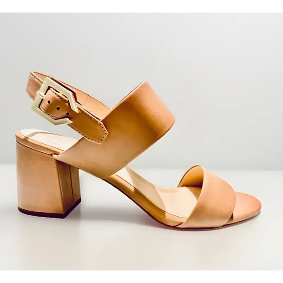 Cole Haan Josie Block Heel Sandal Nude tan Leather 9B