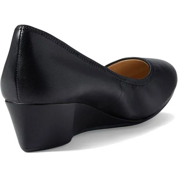 Cole Haan Sloane W28026 Sandals Women's 7 Black Leather Wedge Heel Pump ZPO1770