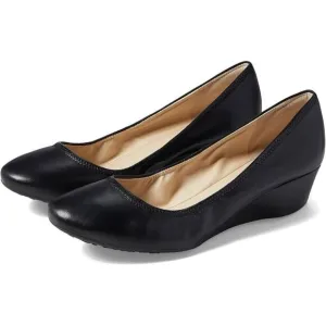 Cole Haan Sloane W28026 Sandals Women's 7 Black Leather Wedge Heel Pump ZPO1770