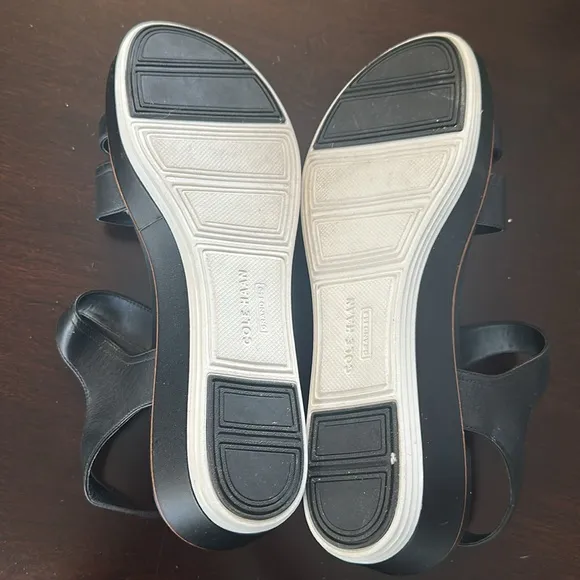 COLE HAAN Womens OriginalGrand PeytonFlatform Sandals Black Sz 9 Comfy Vacation