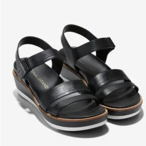 COLE HAAN Womens OriginalGrand PeytonFlatform Sandals Black Sz 9 Comfy Vacation