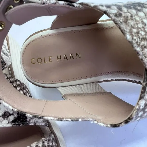 Cole Haan Women's Originalgrand Platform Sandals Size 6 Snake Print