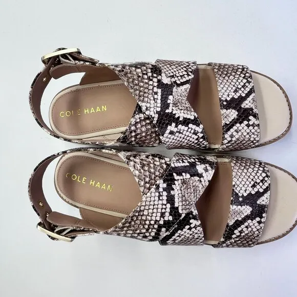 Cole Haan Women's Originalgrand Platform Sandals Size 6 Snake Print