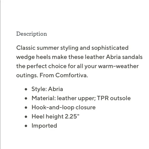 Comfortiva Black Leather Abria Wedge Strap Sandals