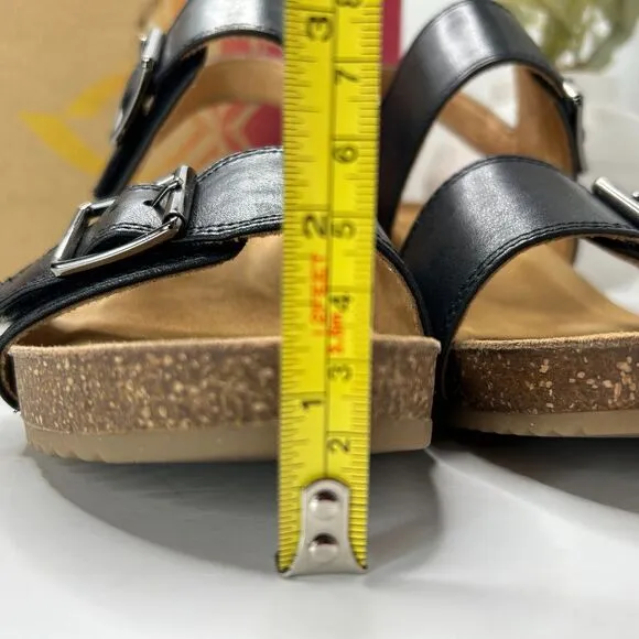 Comfortiva Erlina Wedge Sandals Black CT0049501 Slingback Buckle Women's US 8