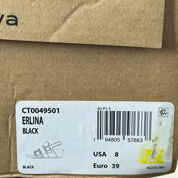 Comfortiva Erlina Wedge Sandals Black CT0049501 Slingback Buckle Women's US 8