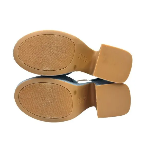 Copper Key Picnic Denim Platform Sandals - Size 10