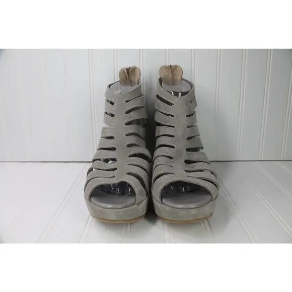 Cordani Gray Electra Strappy Wedge Sandals SZ 41