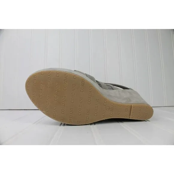 Cordani Gray Electra Strappy Wedge Sandals SZ 41