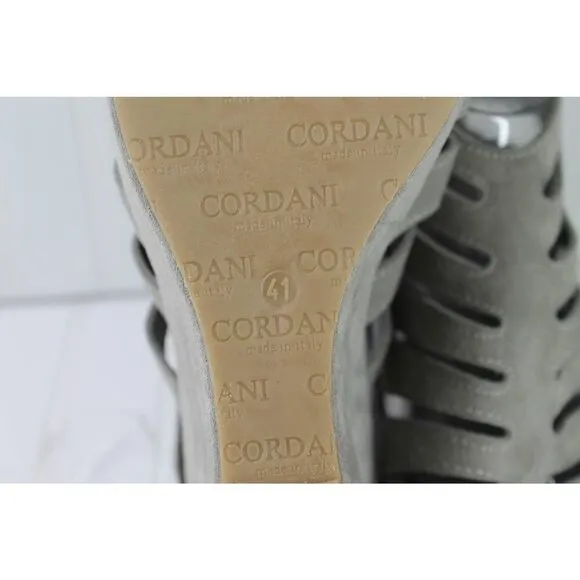 Cordani Gray Electra Strappy Wedge Sandals SZ 41
