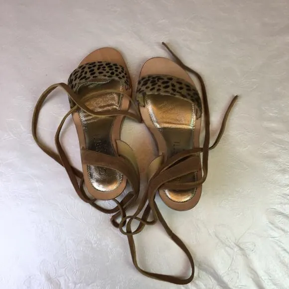 Cornetti Tropea Wedge Cheetah Print Sandals 36