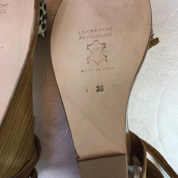 Cornetti Tropea Wedge Cheetah Print Sandals 36
