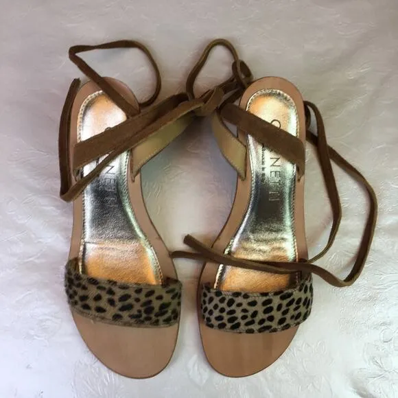 Cornetti Tropea Wedge Cheetah Print Sandals 36
