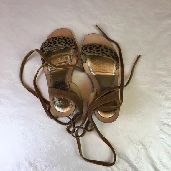 Cornetti Tropea Wedge Cheetah Print Sandals 36